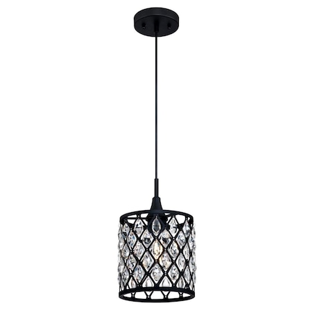 Westinghouse Pendant 60W Mini Wa-Lightz, Matte Black Mesh Crystals Shade 6362700